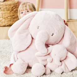 Nattou                    Maxi Peluche Éléphant Longs Poils Fanfan    Rose