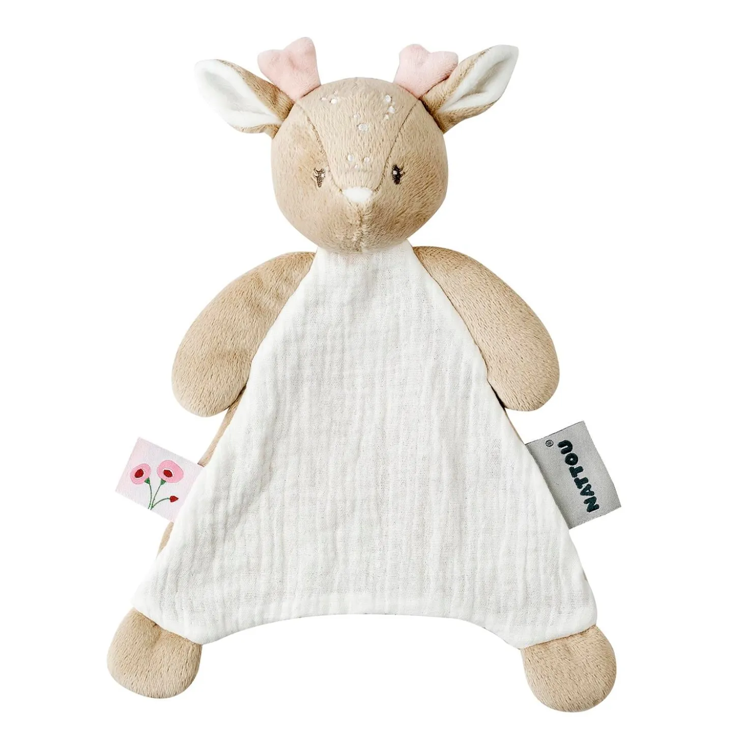 Nattou Mini Doudou Biche Fanfan Blanc