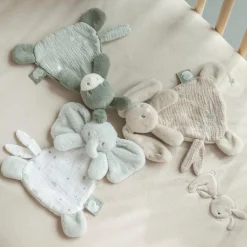 Nattou Mini Doudou Loulou Éléphant Vert tilleul