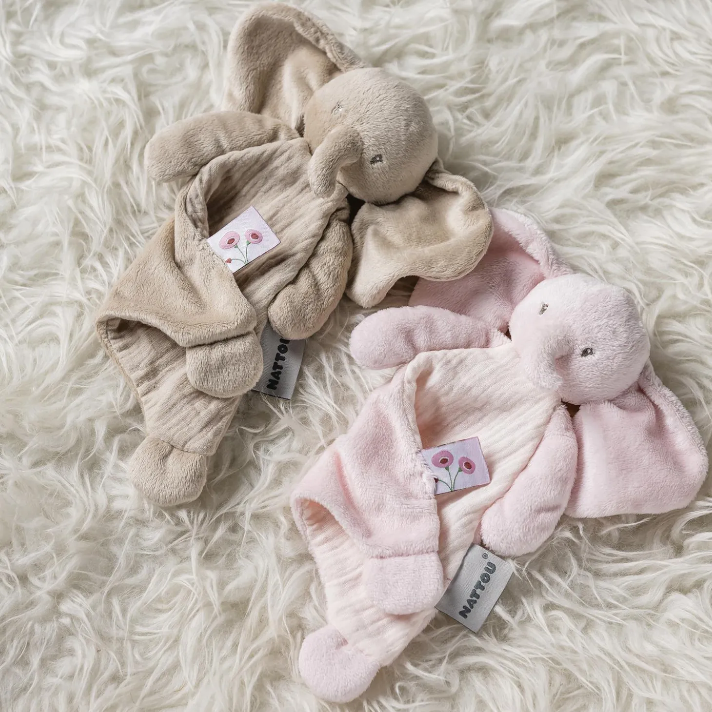 Nattou Mini Doudou Éléphant Fanfan Sable