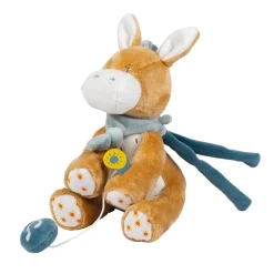 Nattou Mini Peluche musicale âne Leo Felix et Leo Brun
