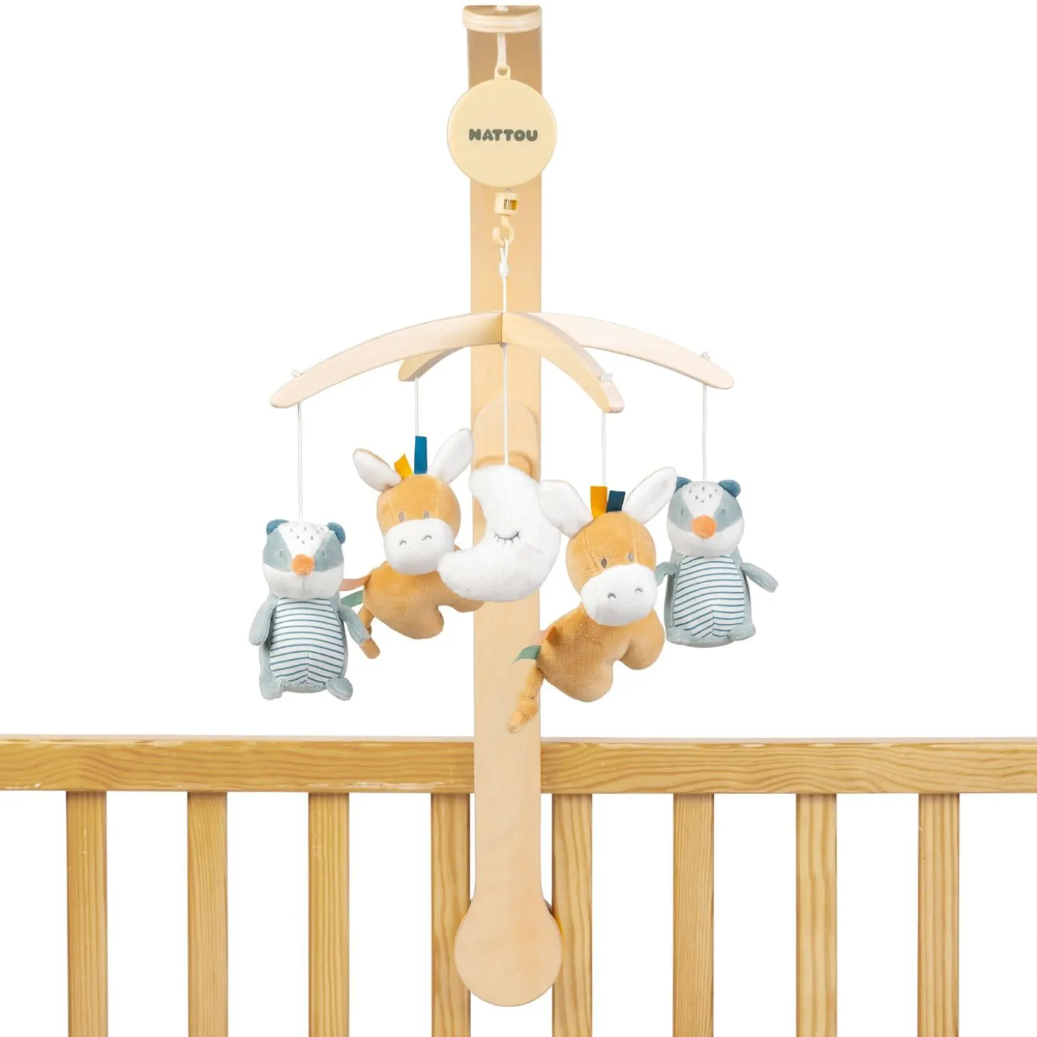 Nattou Mobile musical bois Felix et Leo Multicolore