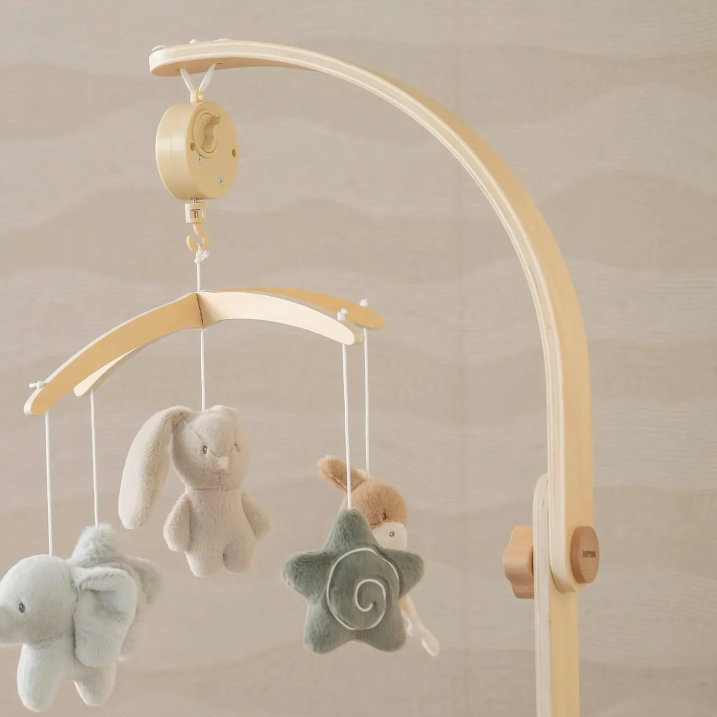 Nattou Mobile Musical Potence Bois Loulou Vert/Bois Naturel