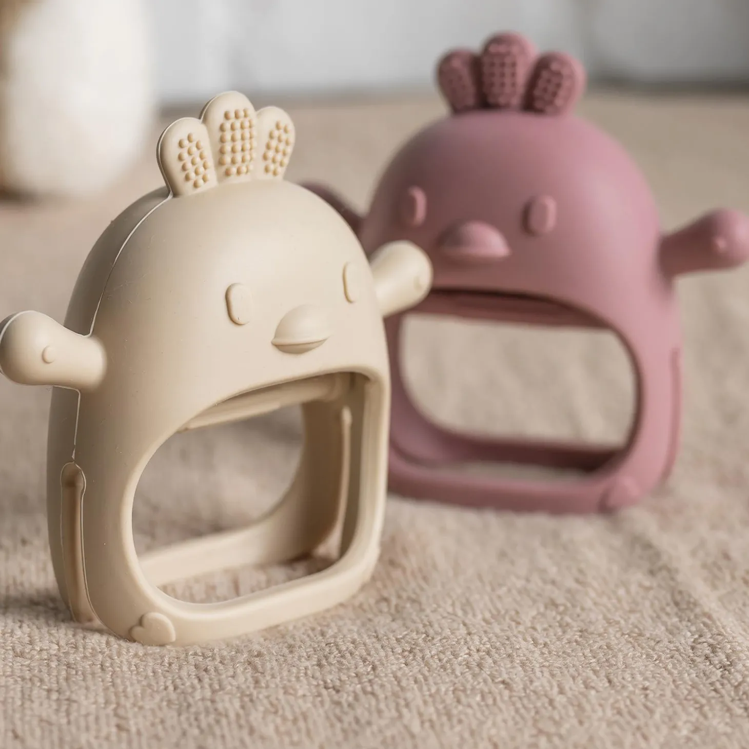 Nattou Moufle de dentition Silicone Vieux Rose