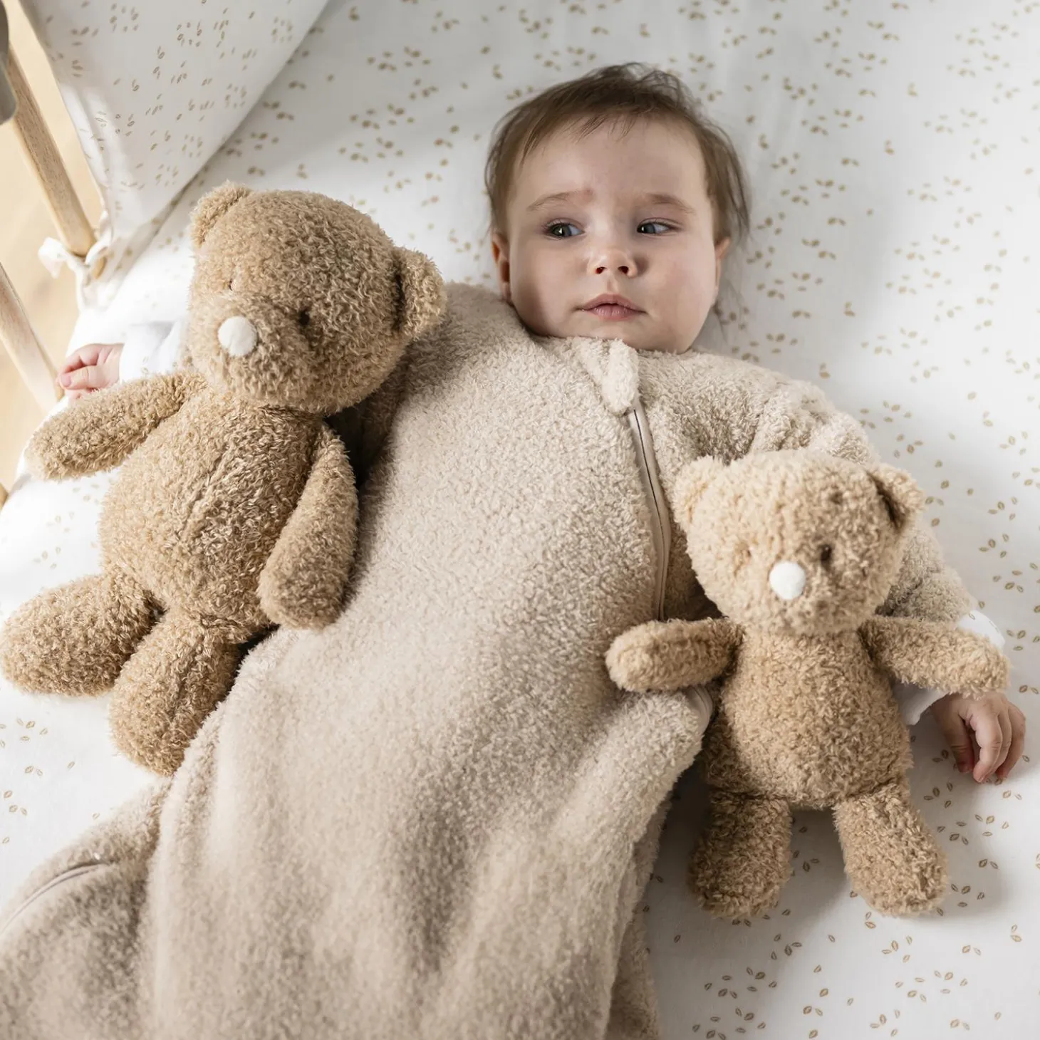 Nattou Peluche Bébé Ours Bouclette Teddy Caramel 24 cm