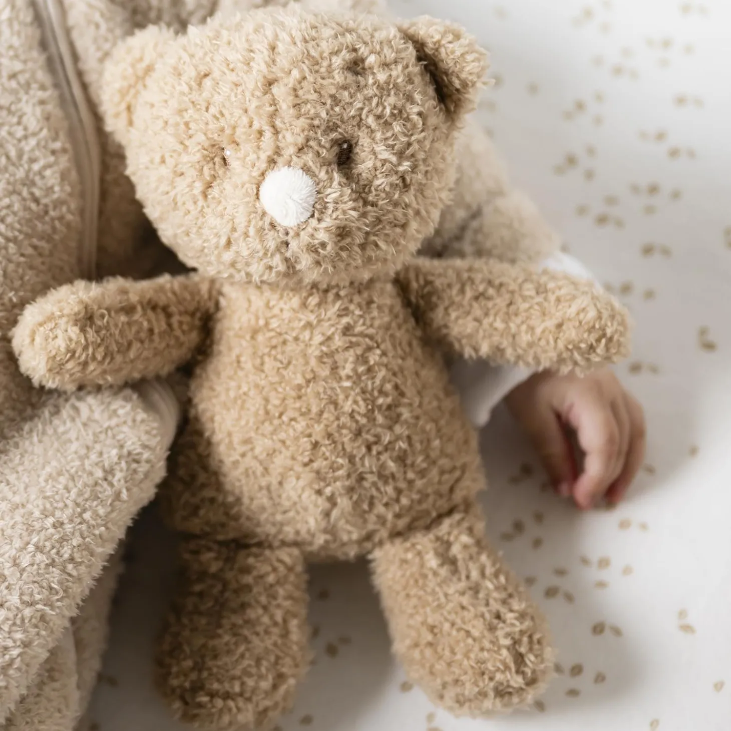 Nattou Peluche Bébé Ours Bouclette Teddy Caramel 24 cm