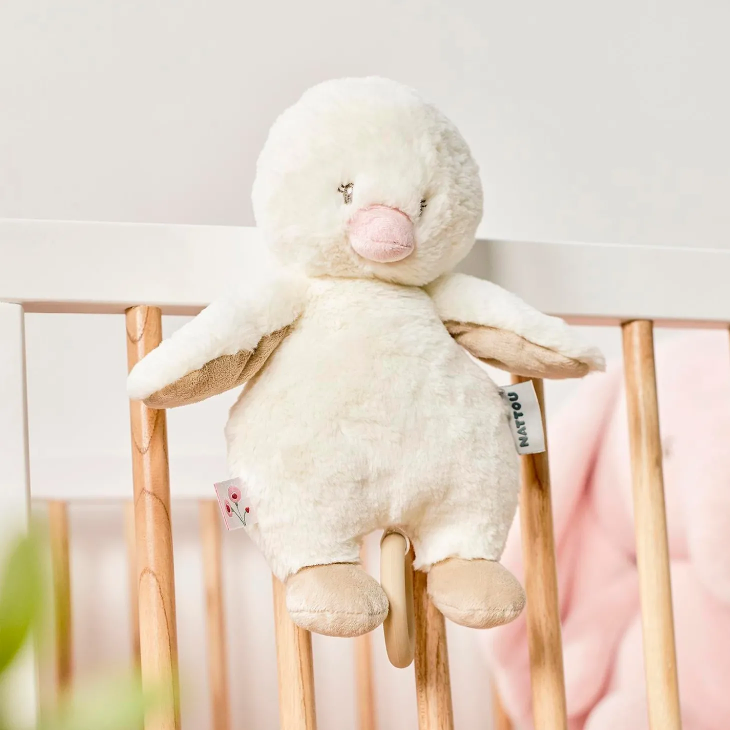 Nattou Peluche musicale Caneton Blanc Fanfan Blanc