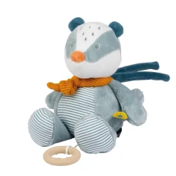 Nattou Peluche musicale Felix le blaireau Felix et Leo Bleu