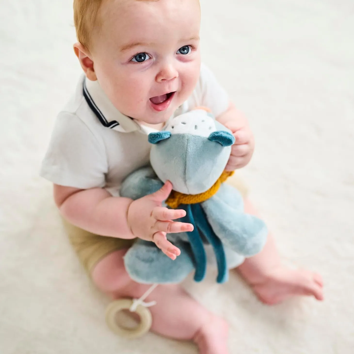 Nattou Peluche musicale Felix le blaireau Felix et Leo Bleu
