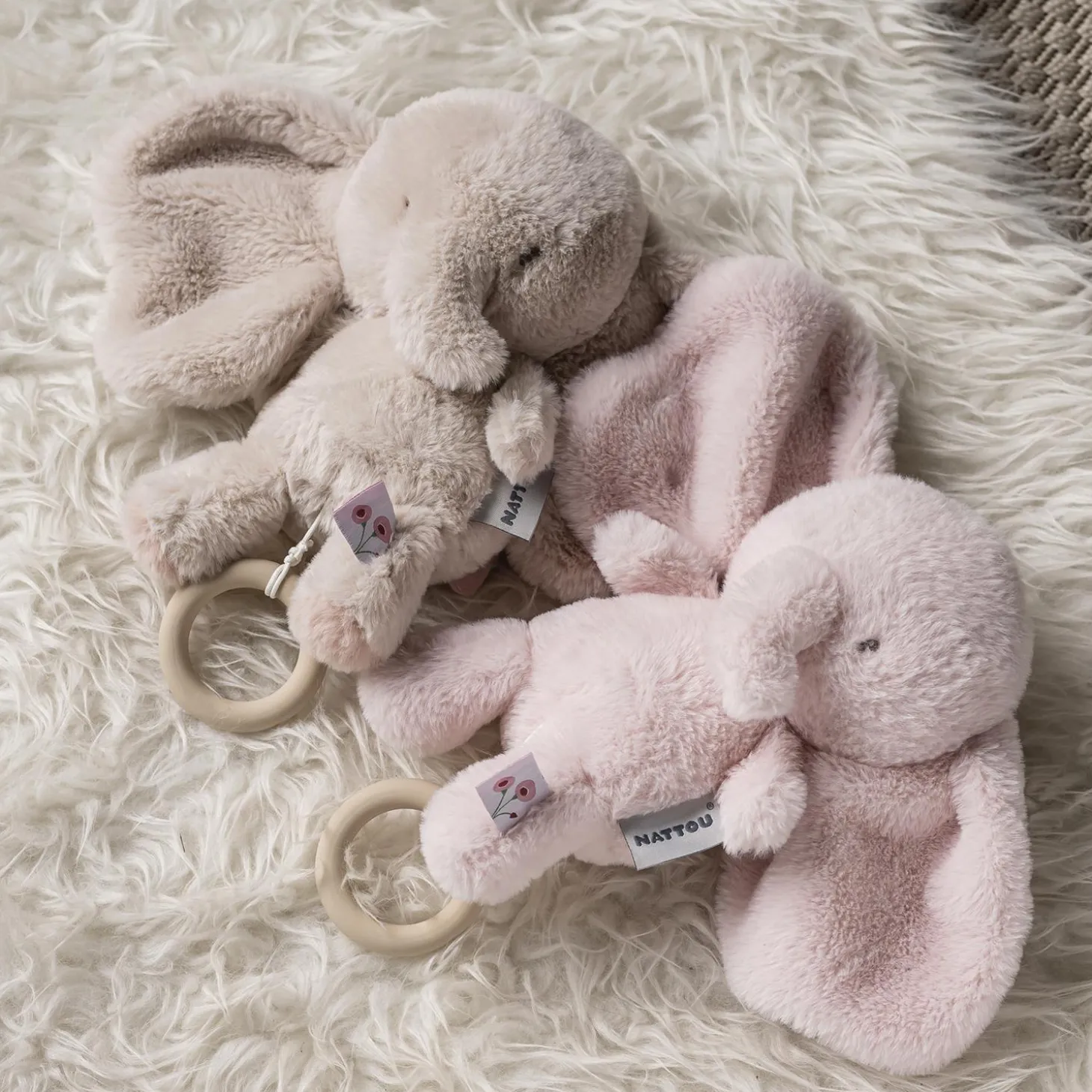 Nattou Peluche musicale Éléphant Fanfan Rose