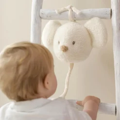 Nattou Peluche musical Teddy Tête Souris Écru