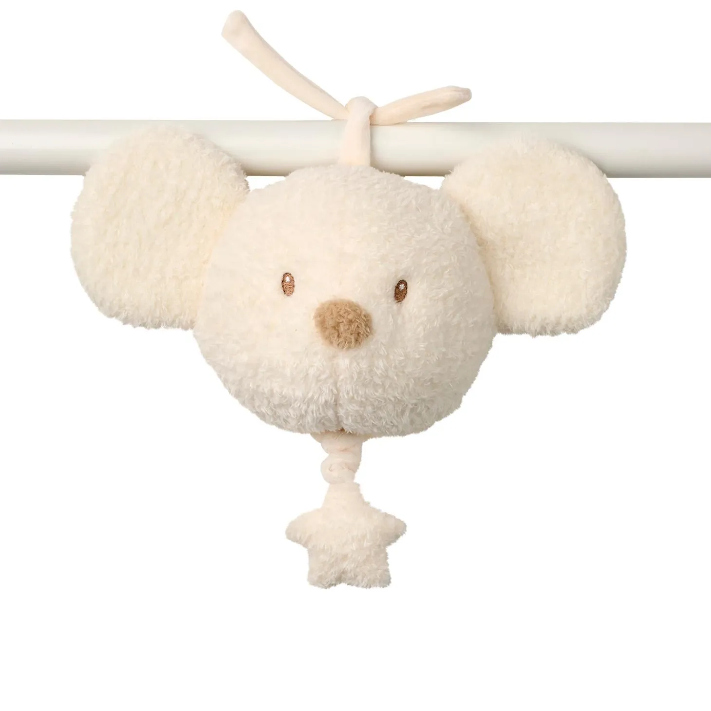 Nattou Peluche musical Teddy Tête Souris Écru