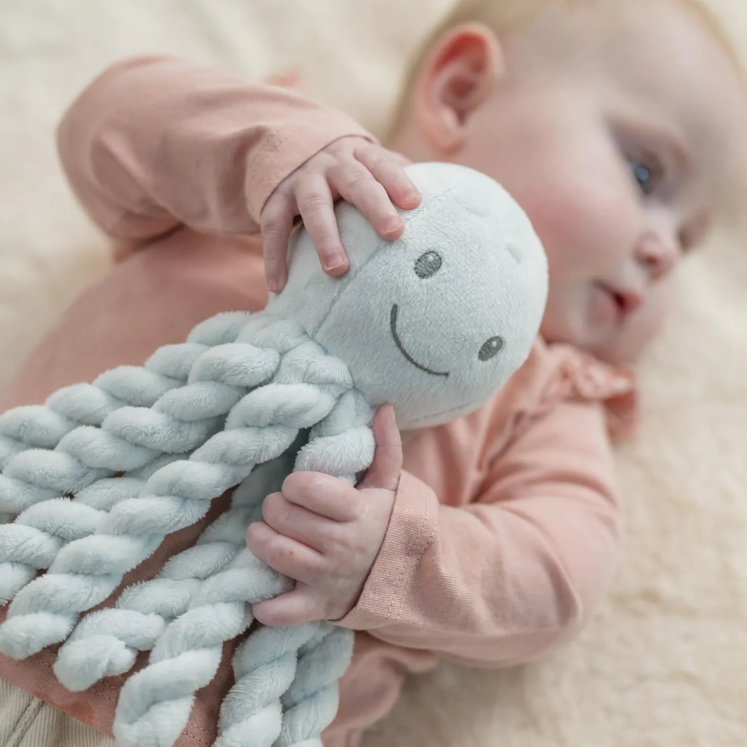 Nattou Peluche Pieuvre Lapidou Bleu ciel