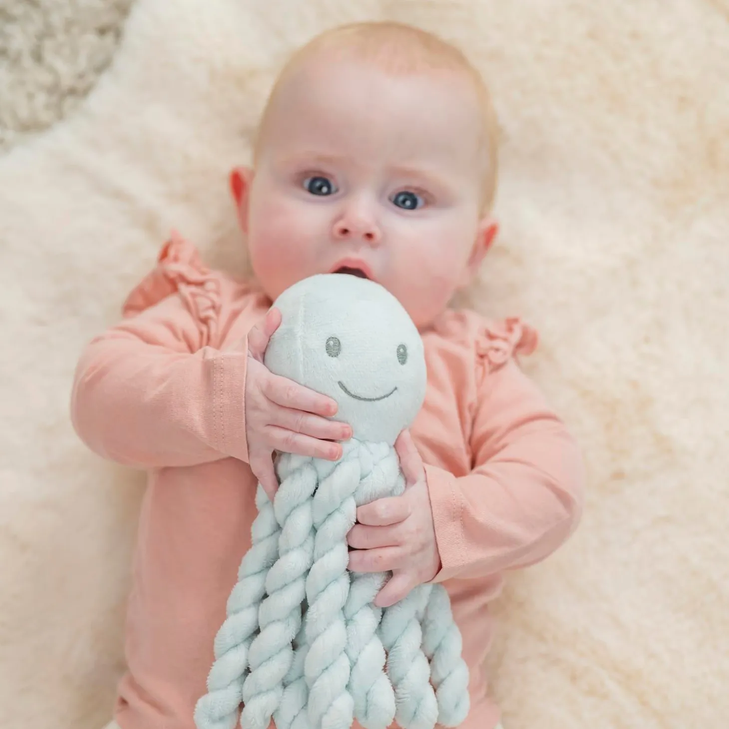 Nattou Peluche Pieuvre Lapidou Bleu ciel