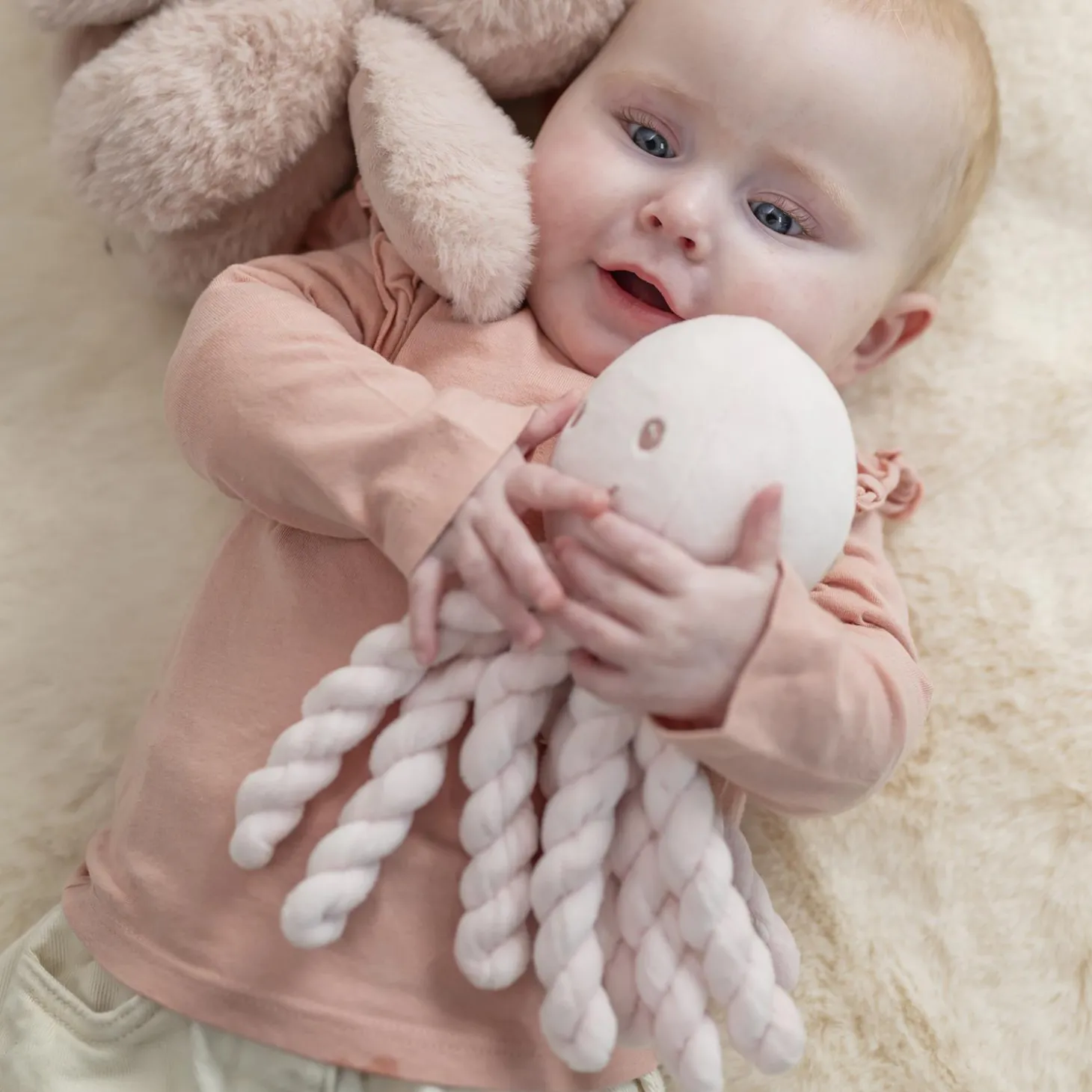 Nattou Peluche Pieuvre Lapidou Rose pastel
