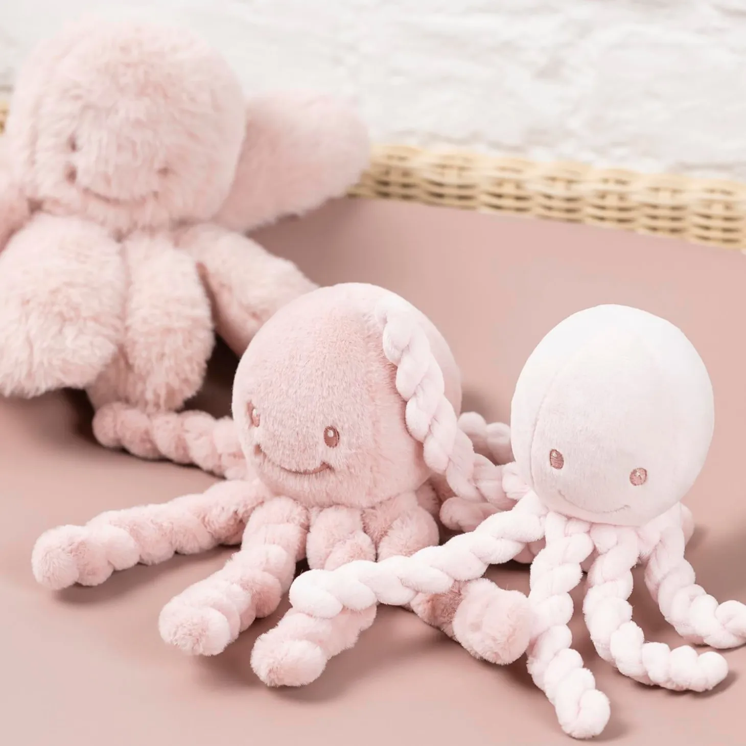 Nattou Peluche Pieuvre Lapidou Rose pastel