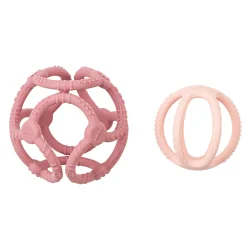 Nattou                    Set 2 balles silicone    Vieux Rose
