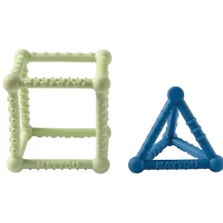 Nattou                    Set Cube/triangle silicone    Vert/Bleu