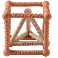 Nattou                    Set Cube/triangle silicone    Bleu/Vanille