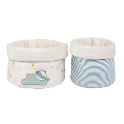 Nattou                    Set de 2 paniers soins Felix et Leo    Bleu/Blanc