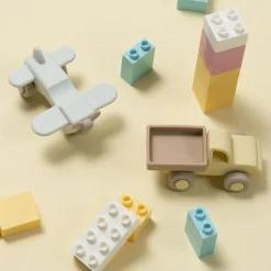 Nattou Set 2pcs camion + avion Silicone Vert/jaune