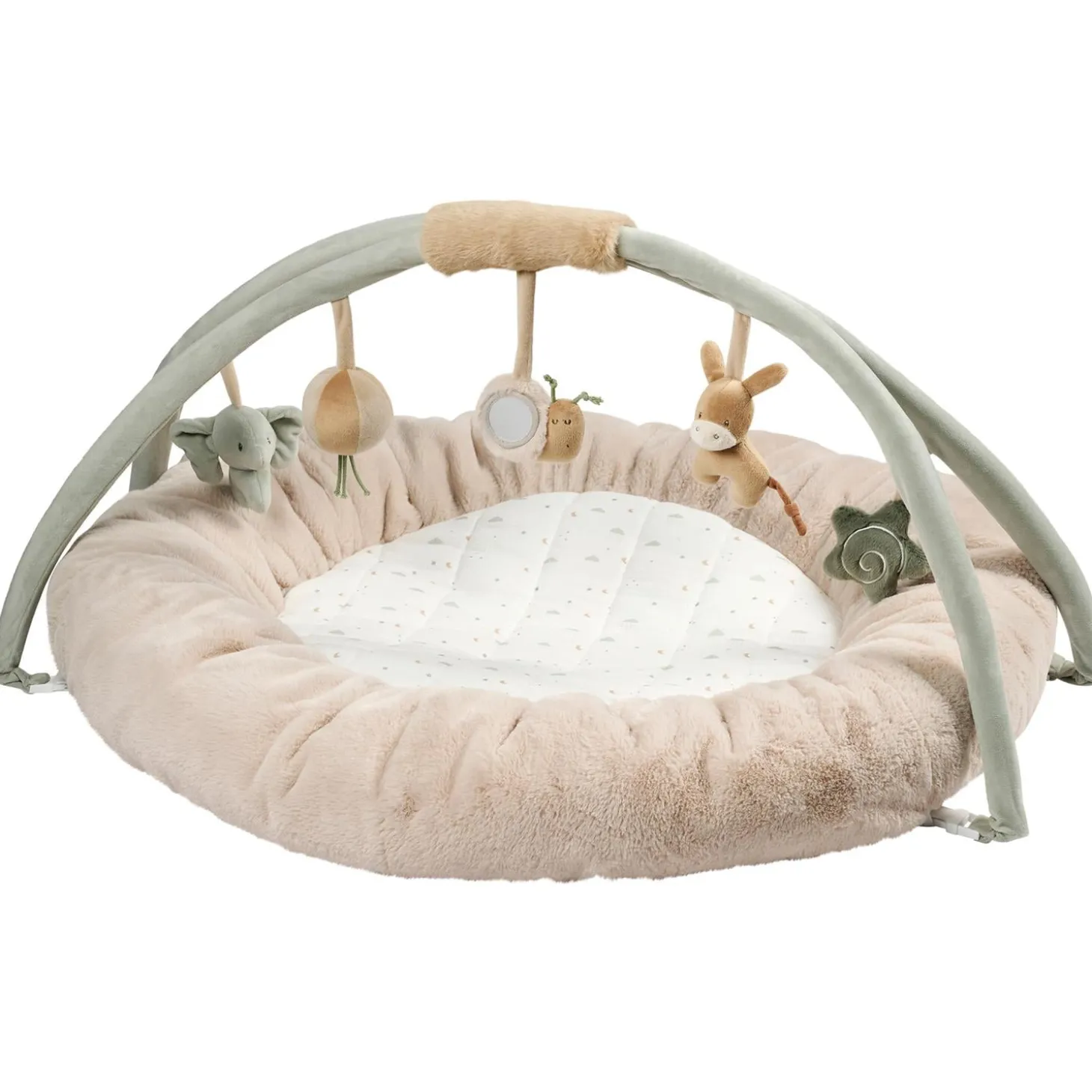 Nattou Tapis Pouf avec Arches Loulou Vert/Sable
