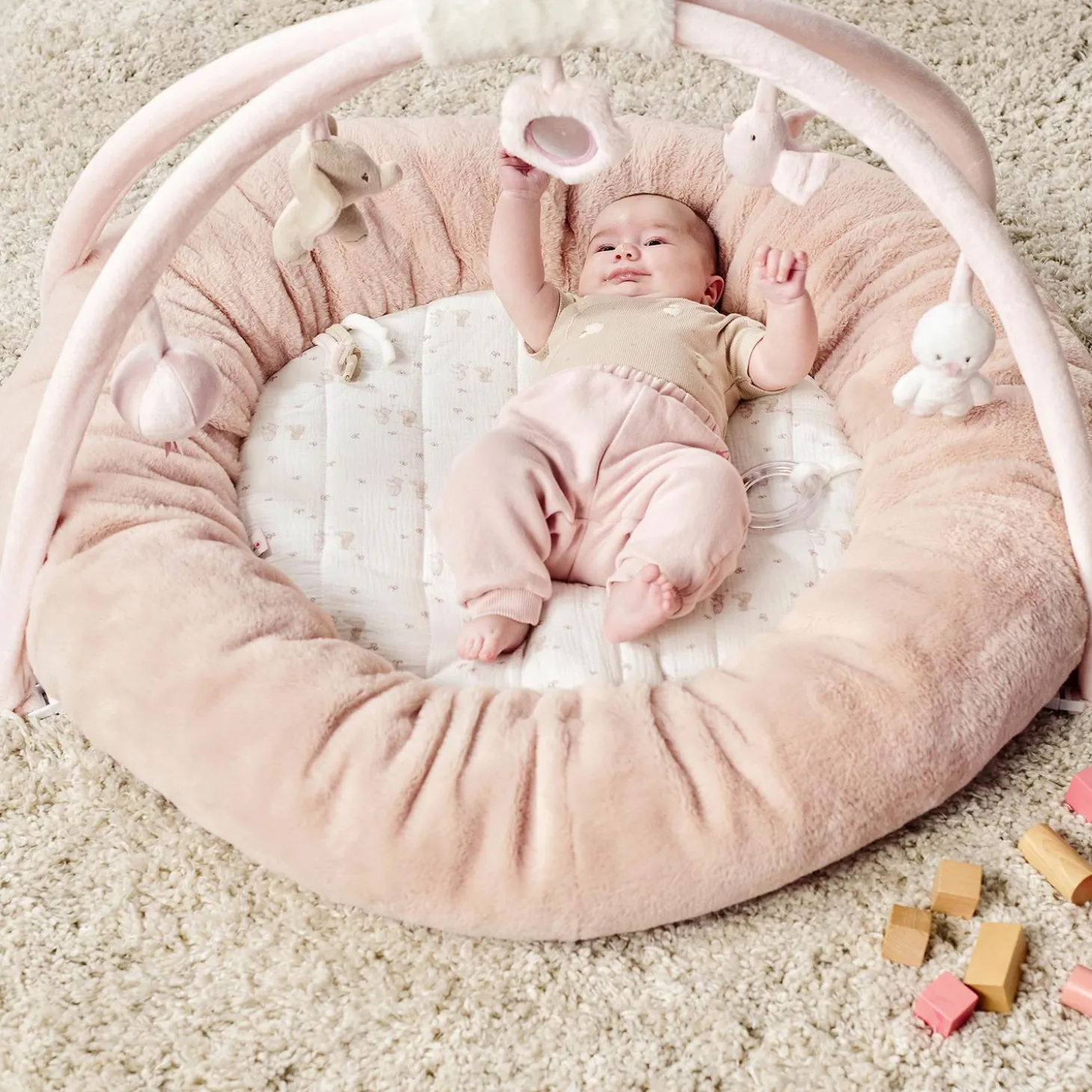 Nattou Tapis Pouf avec arches Fanfan Rose 90 cm