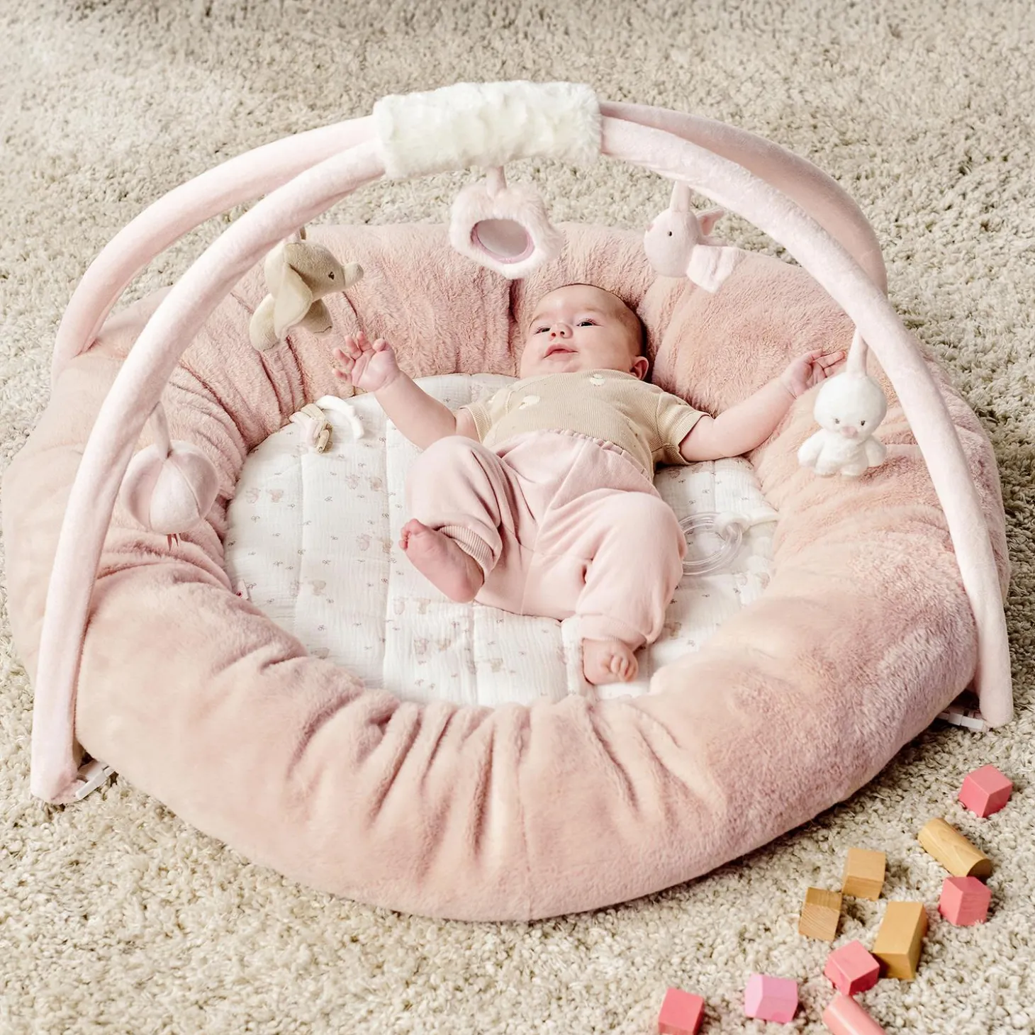 Nattou Tapis Pouf avec arches Fanfan Rose 90 cm