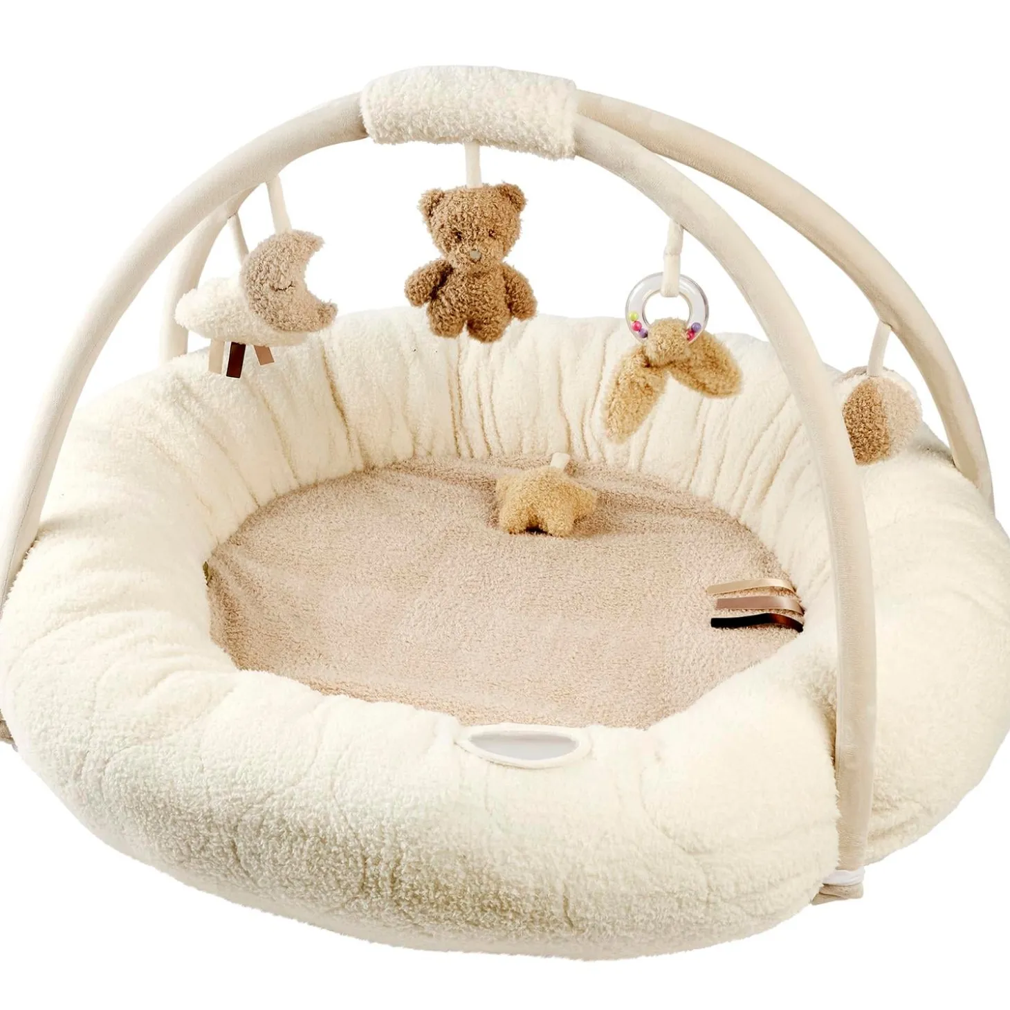 Nattou Tapis Pouf avec arches Bouclette Teddy Ecru 90 cm