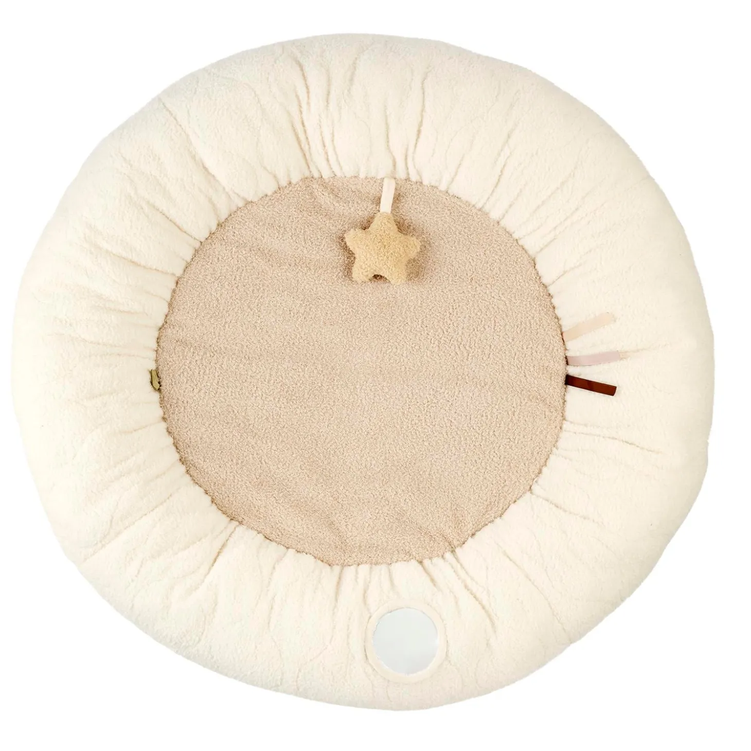 Nattou Tapis Pouf avec arches Bouclette Teddy Ecru 90 cm