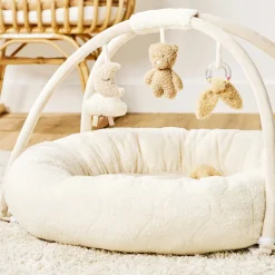 Nattou Tapis Pouf avec arches Bouclette Teddy Ecru 90 cm