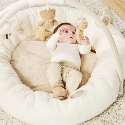 Nattou Tapis Pouf avec arches Bouclette Teddy Ecru 90 cm