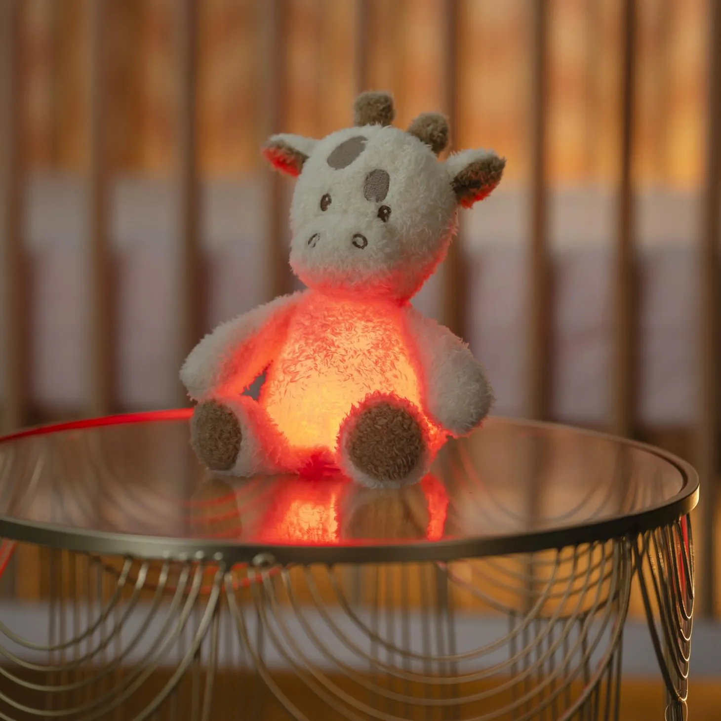Nattou Teddy Veilleuse Mini Peluche Girafe Bouclette Ecru