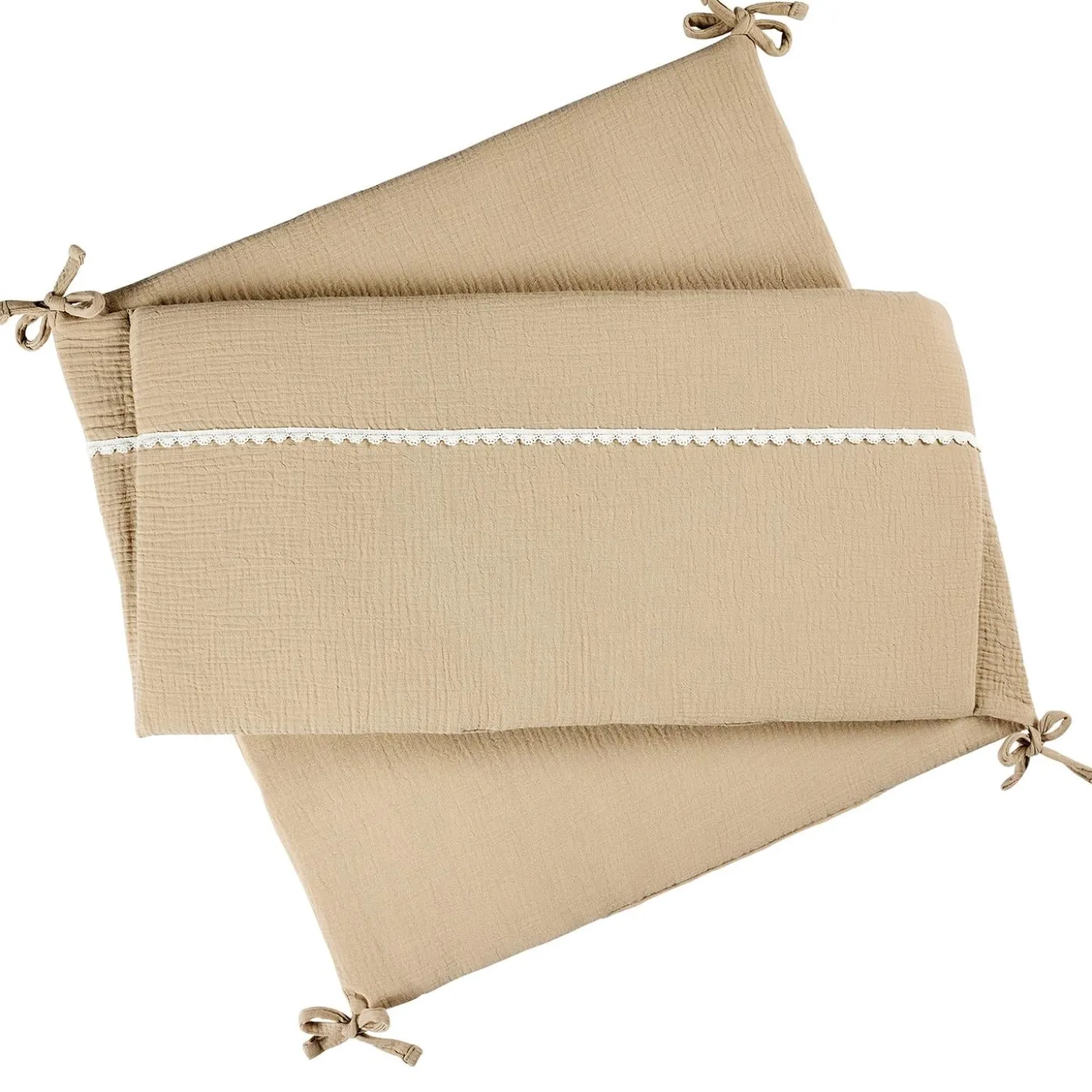 Nattou Tour de Lit Gaze de Coton Fanfan Sable 180 cm