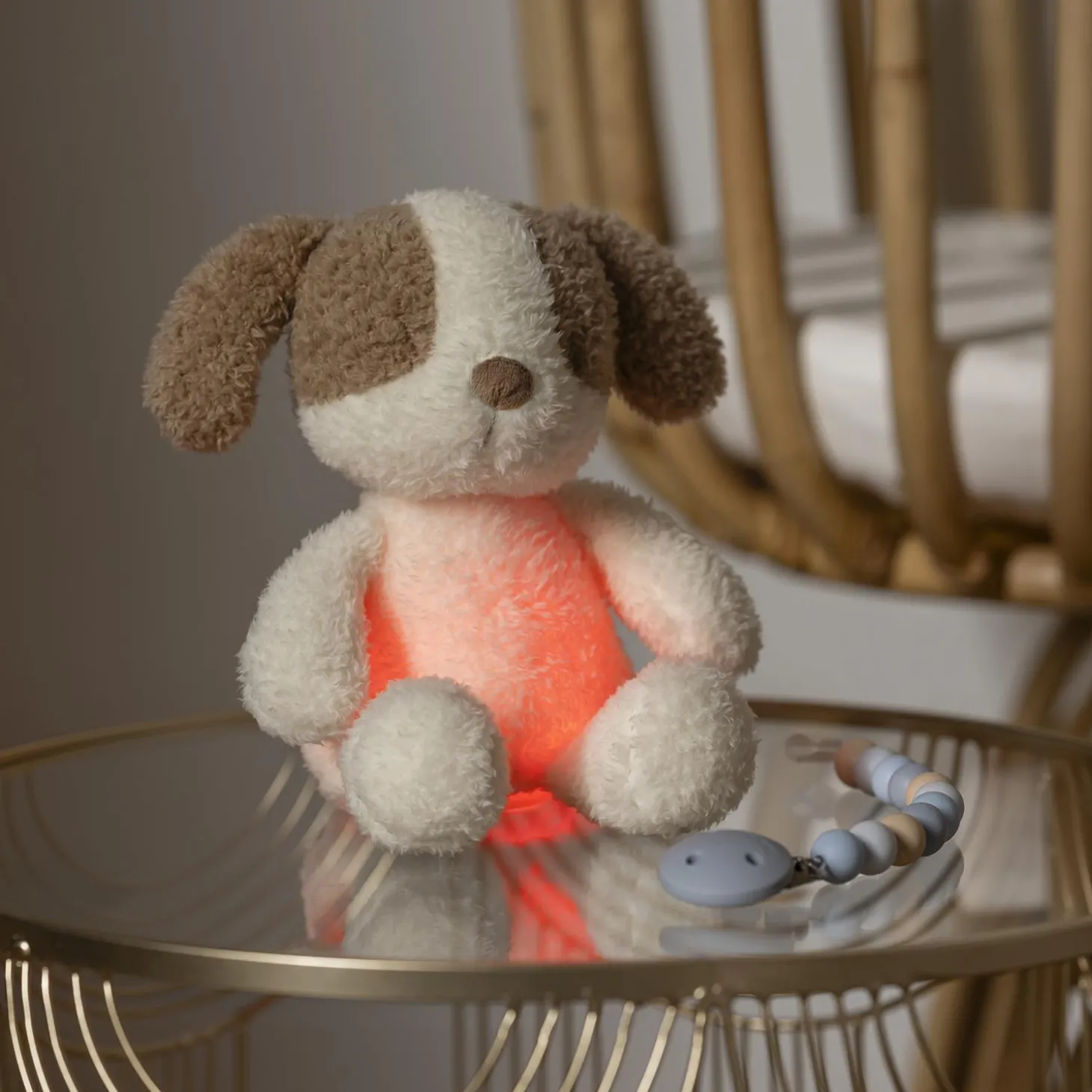 Nattou Veilleuse Mini Peluche Chien Bouclette Teddy Ecru