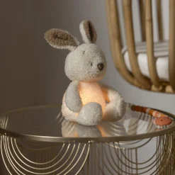 Nattou Veilleuse Mini Peluche Lapin Bouclette Teddy Ecru