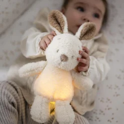 Nattou Veilleuse Mini Peluche Lapin Bouclette Teddy Ecru