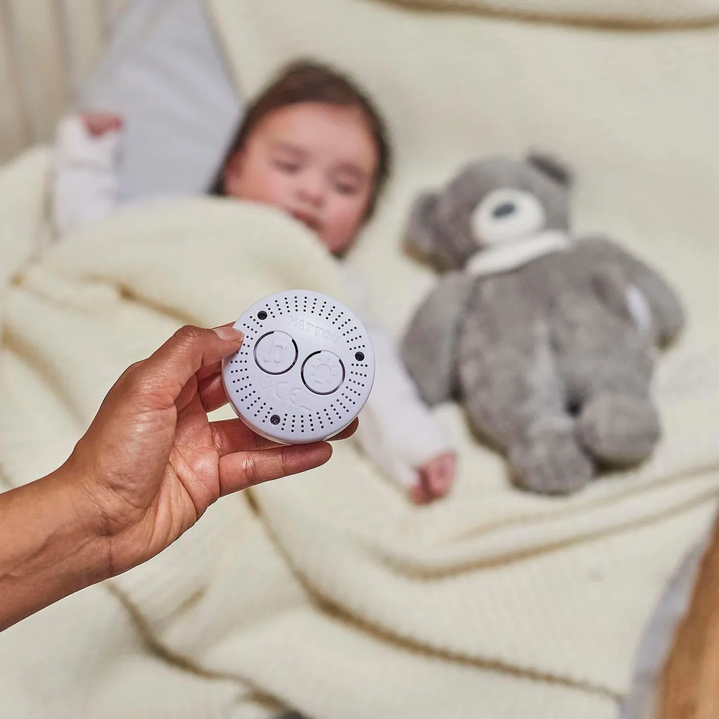 Nattou Veilleuse peluche Ours Sleepy Gris