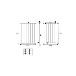 Nordlinger                    Barrière pare feu 5 pans métal laqué avec portillon    Noir             58x75 cm