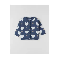Noukie's Cardigan flowers coeurs Bleu 3 mois