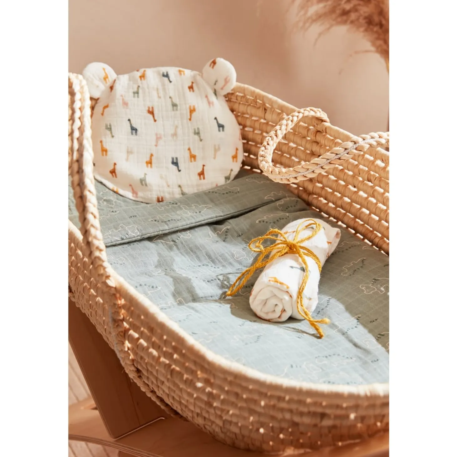 Noukie's Coussin de tête avec avec 2 housses bio Mix & Match Rose