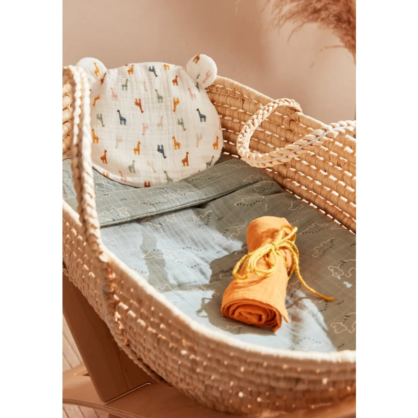 Noukie's Coussin de tête avec avec 2 housses bio Mix & Match Rose