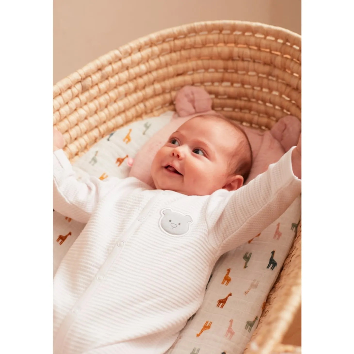 Noukie's Coussin de tête avec avec 2 housses bio Mix & Match Rose