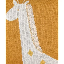Noukie's Coussin Tricot Bio Tiga & Stegi Jaune 36x36 cm