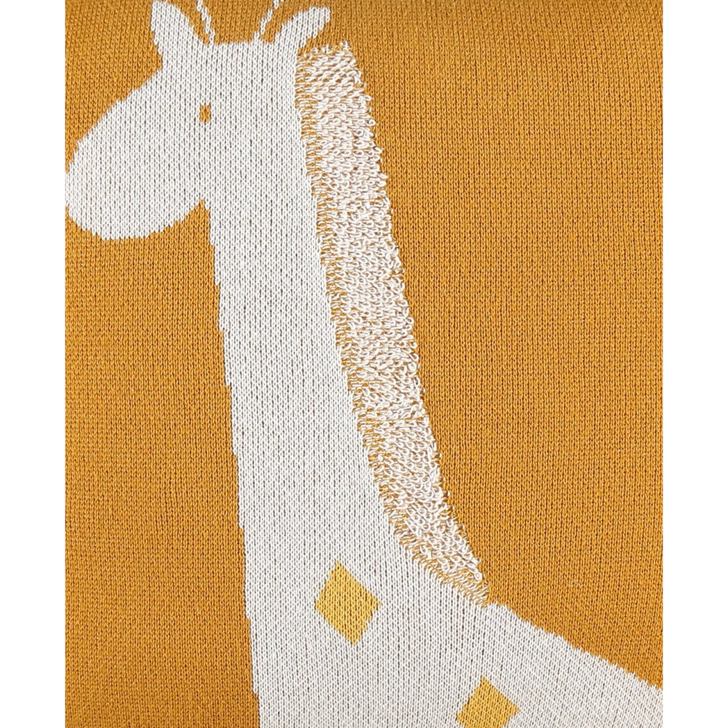 Noukie's Coussin Tricot Bio Tiga & Stegi Jaune 36x36 cm