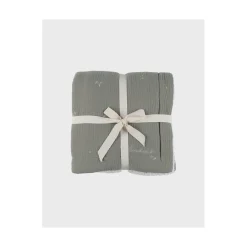 Noukie's                    Couverture mousseline brodée & sherpa F&O    Kaki            100x140 cm