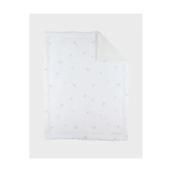 Noukie's Couverture mousseline brodée et sherpa F&O Ecru 75x100 cm