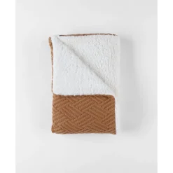 Noukie's                    Couverture tricot avec sherpa M&M24    Marron            75x100 cm