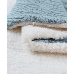 Noukie's Couverture tricot avec sherpa M&M24 Bleu 75x100 cm