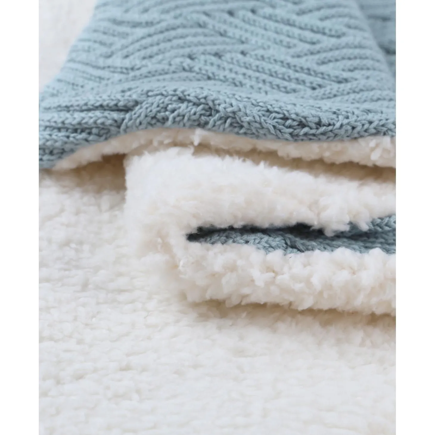 Noukie's Couverture tricot avec sherpa M&M24 Bleu 75x100 cm